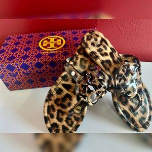 Leopard Print Tory Burch Flip Flops